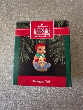 Hallmark Keepsake Ornament Toboggan Tail - Red/Green/Black